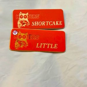 Hooters uniform name tags, worn circa 2001-2009